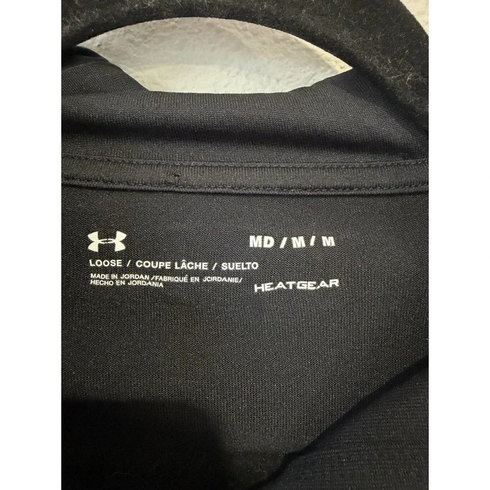 Under‎ Armour Black Loose Heatgear Pullover Hoodie Hand Pockets Size Medium